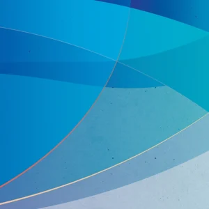 A colorful abstract geometric composition that conveys movement, enriched with dynamic tones of blue.
