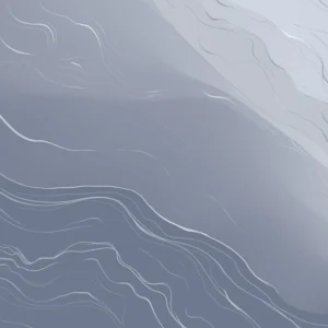 A flowing abstract of soft gray and white, echoing ice, water, and topographic forms.