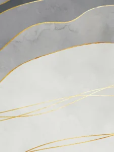 Flowing neutral tones divided by elegant gold lines, evoking calm balance.