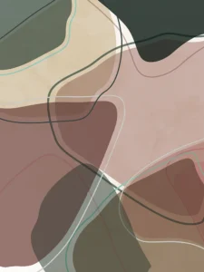 Soft, overlapping rock forms in neutral tones flow together, creating a serene and airy abstract composition.