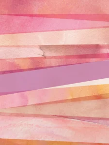 Layered pink hues and dimensional texture evoke calm and continuity.