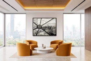 Sepia-toned collage blending a vintage Texas map, steel structure, and Dallas skyline.