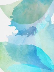 Abstract watercolor petals in soft blue and green tones. Abstract watercolor petals in soft blue and green tones.