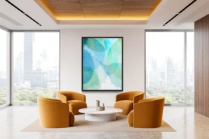 Abstract watercolor petals in soft blue and green tones. Abstract watercolor petals in soft blue and green tones.