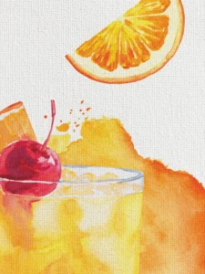 A lively Tequila Sunrise—bold, bright, and perfectly blended for a fresh start.