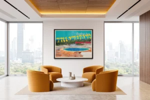 A striking postcard that celebrates the rugged majesty of Yellowstone National Park.