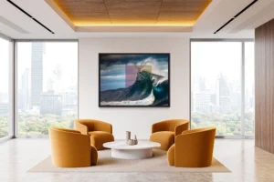 Embodying the rush of water through blurred lines and a modern perspective