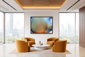 Austin, Texas–based painter Andrea Pramuk creates organic abstractions by blending paint pouring techniques with image lift and transfer, layered with delicate brushwork.