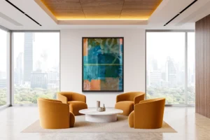 Overlapping textures and colors reveal a weathered, abstract interplay of structure and spontaneity.