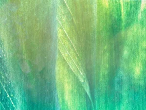 Soft layers of green merge with delicate lines, evoking lush natural textures.