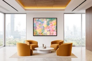 Soft pastel petals intertwine, creating a dreamlike dance of spring’s gentle renewal.