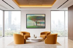 Contemplative trees basking in the warmth of a sunny day.