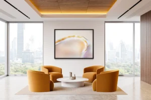 Soft curves glow with peach light, revealing delicate shell textures in focus.