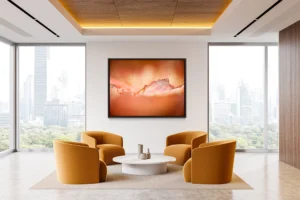 Aging leaf edges curl gently, glowing with warm amber and rose tones.