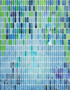 Green and blue elongated tiles vie for space in this enthralling match.