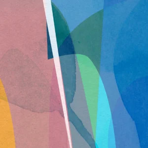 Layers of veiled colors collide to enrich the senses.