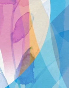 A watercolor stem lurks behind a veil of colors.