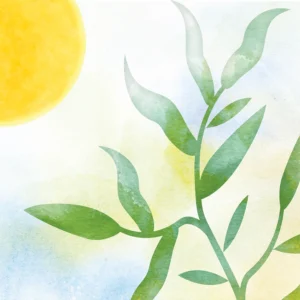 Golden sun warms tender green leaves, symbolizing hope, vitality, and new beginnings.