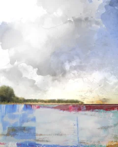 The sun sets on another day in the crackling, cloudy fields of the heartland.