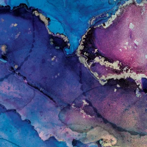 Gold, pinks and purples roil and churn like a beating heart within cerulean pools.