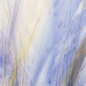 Sleepy, morning light filters through the shadows in tall, wild grass.