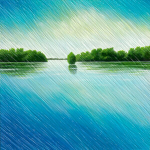 Textured streaks silver across turquoise waters, where stillness meets motion in quiet balance.