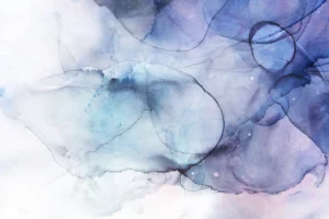 Drops of smoky purple diffuse and disperse.