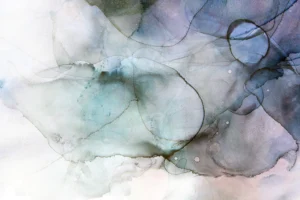 Drops of smoky blue diffuse and disperse.