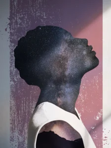 A vast infinity resides within the silhouette of each person.