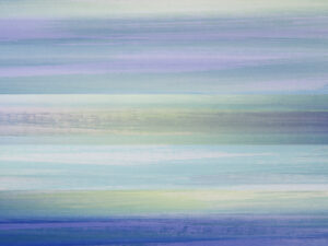 Soft lilac and seafoam drift together, echoing dawn’s hush over tranquil waters.