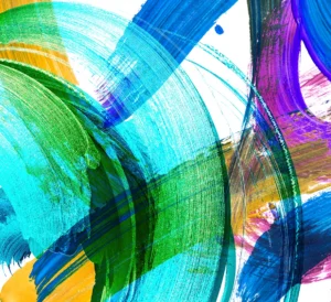 A rainbow of colors blur and smear atop one another in a vibrant display.