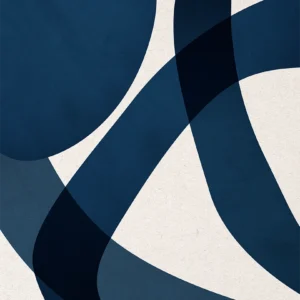 Overlapping indigo streaks and shapes on a beige textured background.