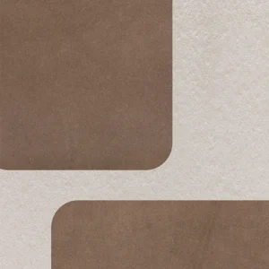 Large brown squares pave a path in their arrangement.