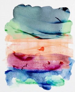 Layers of color form a multitextured stack of bright gradients.