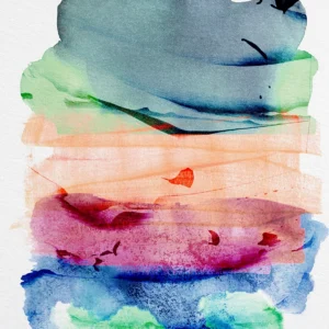 Layers of color form a multitextured stack of bright gradients.