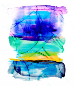 Hazy layers of colors overlap and build a window into brighter days.