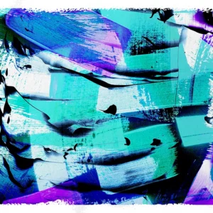 Bold layers of teal, blue, and purple streak over each other in a pleasing vision.